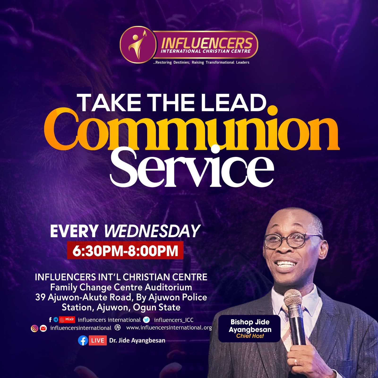 Take the Lead Communion Service weekly activity flyer.